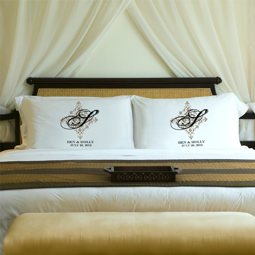 Custom Printed Panache Wedding Pillow Case Set GC910panache