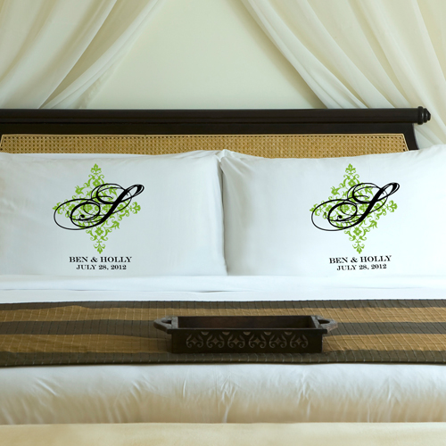 Custom Printed Panache Wedding Pillow Case Set
