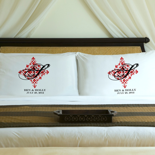 Custom Printed Panache Wedding Pillow Case Set