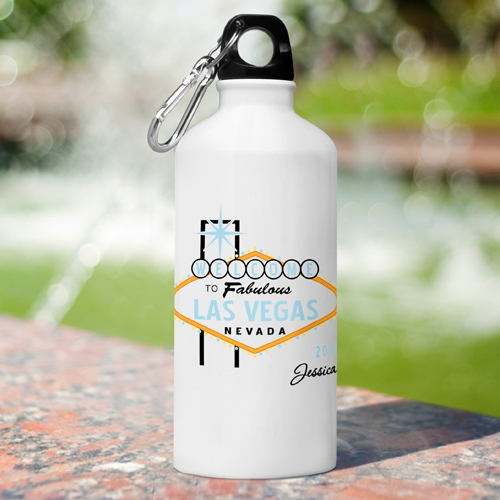 Custom Las Vegas Wedding Party Water Bottles