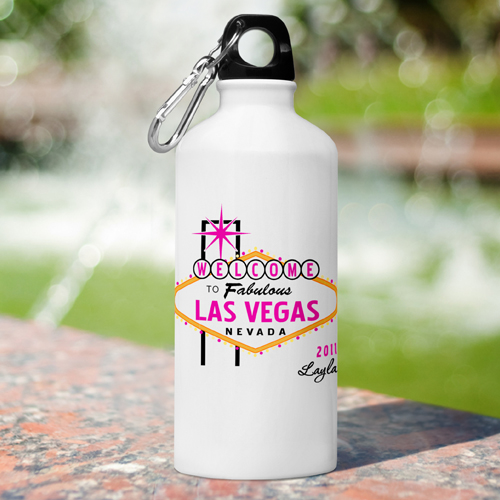 Custom Las Vegas Wedding Party Water Bottles