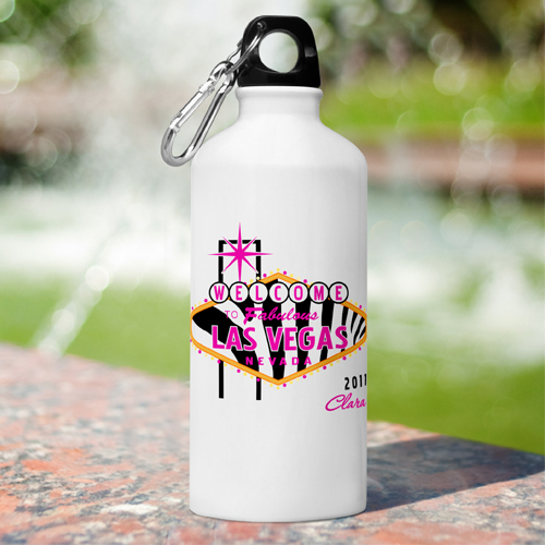 Custom Las Vegas Wedding Party Water Bottles