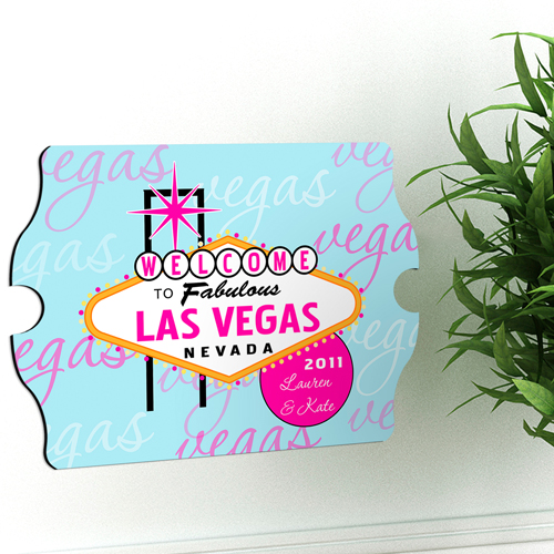 Pink Accented Las Vegas Custom Vintage Sign