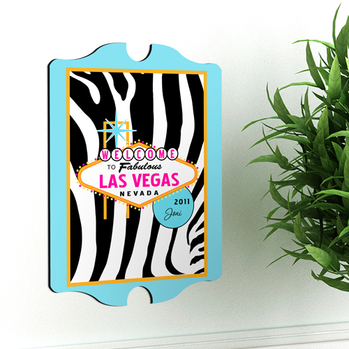 Pink Accented Las Vegas Custom Vintage Sign