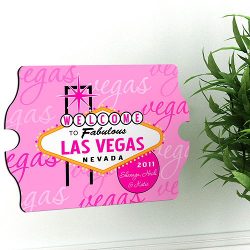 Pink Accented Las Vegas Custom Vintage Sign