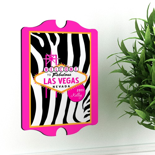 Pink Accented Las Vegas Custom Vintage Sign