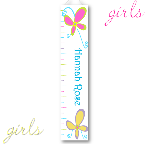 Personalized Growing Girls Height Chart Canvas