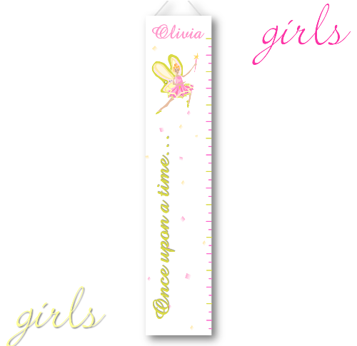 Personalized Growing Girls Height Chart Canvas