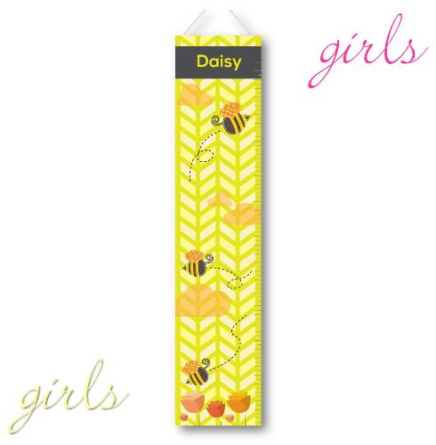 Personalized Growing Girls Height Chart Canvas