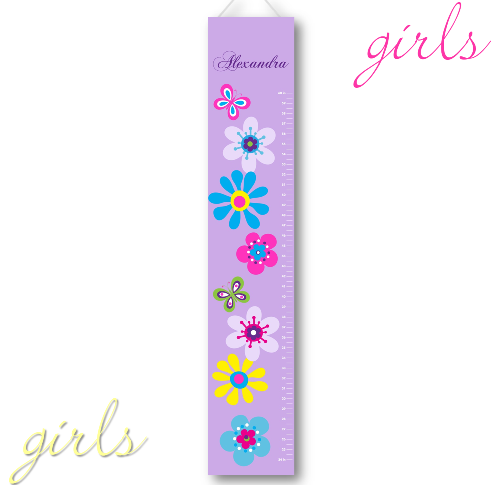 Personalized Growing Girls Height Chart Canvas