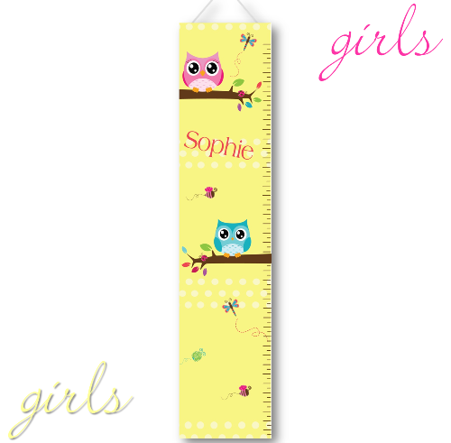 Personalized Growing Girls Height Chart Canvas