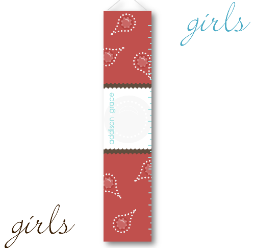 Personalized Growing Girls Height Chart Canvas