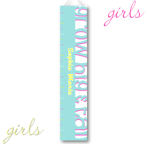 Personalized Growing Girls Height Chart Canvas