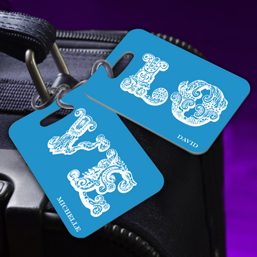 Traveling Couples Custom Sojourn Luggage Tags Set Of 2