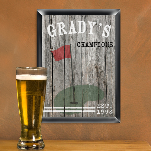 Custom Printed Wooden Look Pub Sign