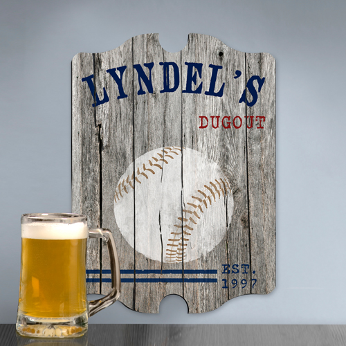 Custom Vintage Wood Sports Pub Sign
