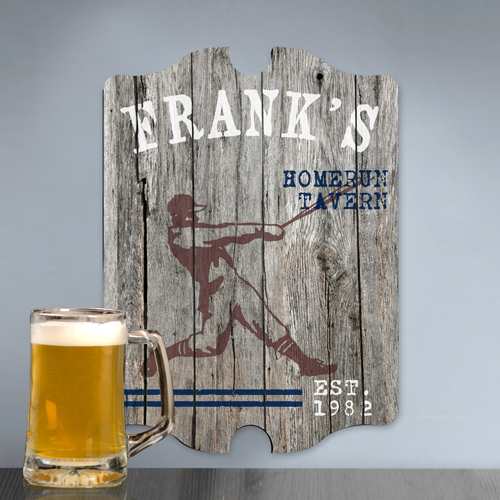 Custom Vintage Wood Sports Pub Sign