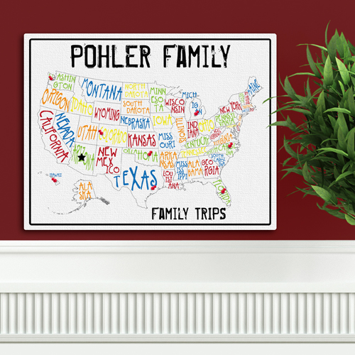 Custom Family Vacation Spectrum Travel Canvas Map GC947spectrum