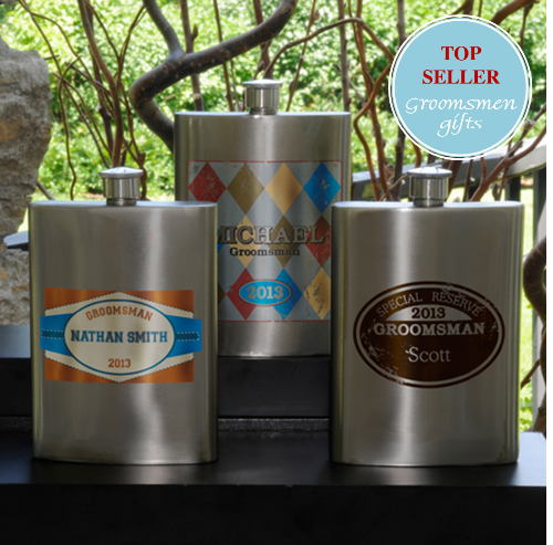 Personalized Groomsman 8oz Gunmetal Flask GC975