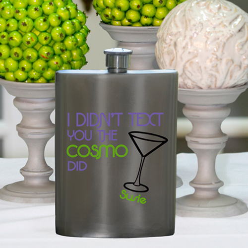 Personalized Girls Night Out 8oz Gunmetal Flask GC976