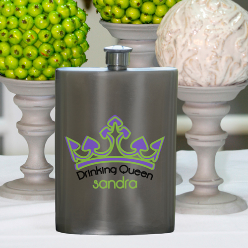 Personalized Girls Night Out 8oz Gunmetal Flask