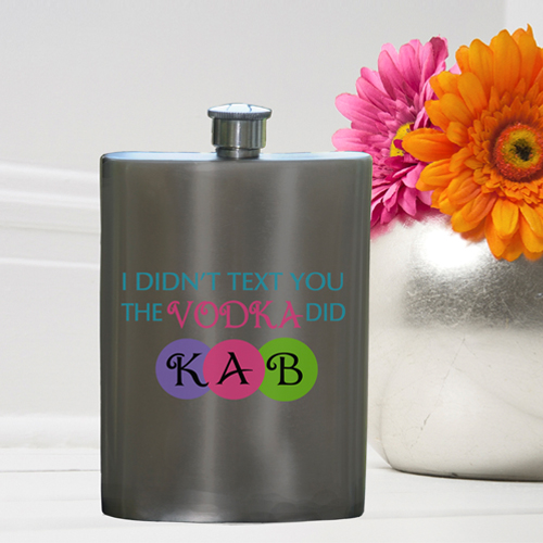 Personalized Girls Night Out 8oz Gunmetal Flask