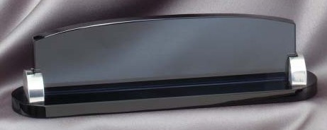 Engraved Smoked Glass Desk Name Plate Personalize At