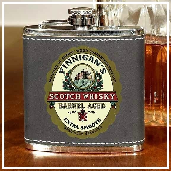 Personalized Vintage Scotch 6oz Flask OBC-6OZFLSK-B810