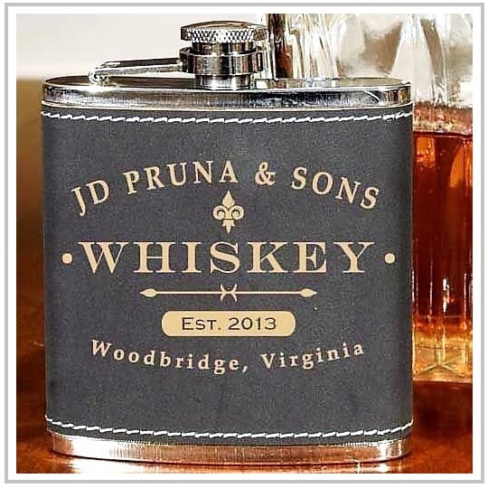 Personalized Classic Label 6oz Flask OBC-6OZFLSKB424