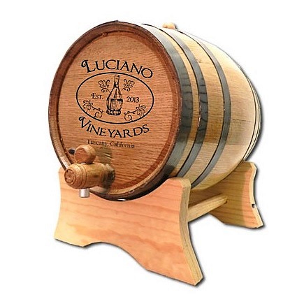 Engraved Chianti Bottle Mini Oak Wine Cask OBC-B313