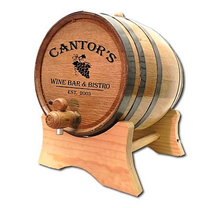 Engraved Wine Bar Bistro Oak Barrel OBC-B325