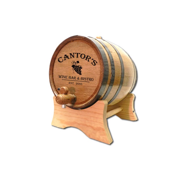 Engraved Wine Bar Bistro Oak Barrel
