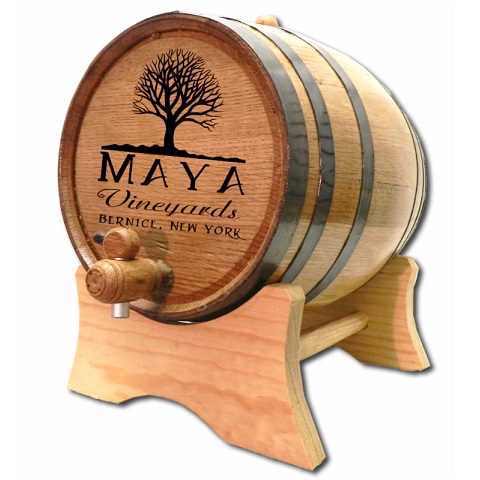 Engraved White Oak Tree Vineyards Barrel OBC-B331