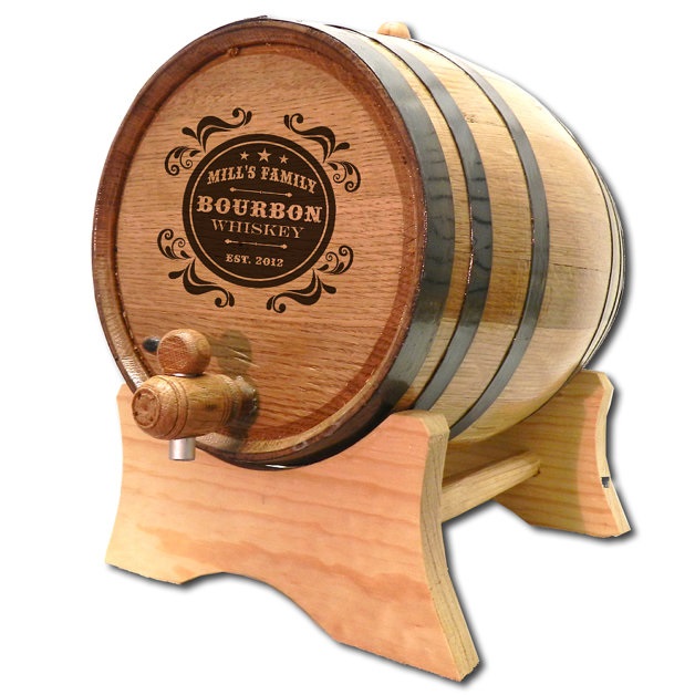 Engraved Ragtime Mini Oak Bourbon Barrel OBC-B403