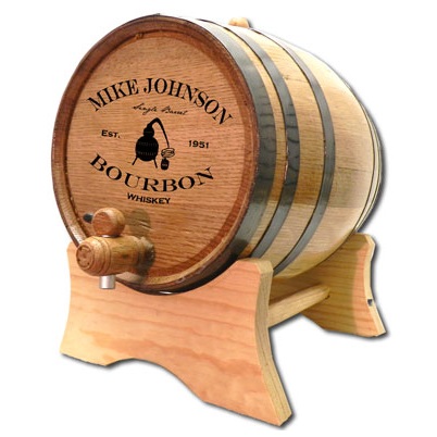 Laser Engraved Moonshine Still Bourbon Barrel