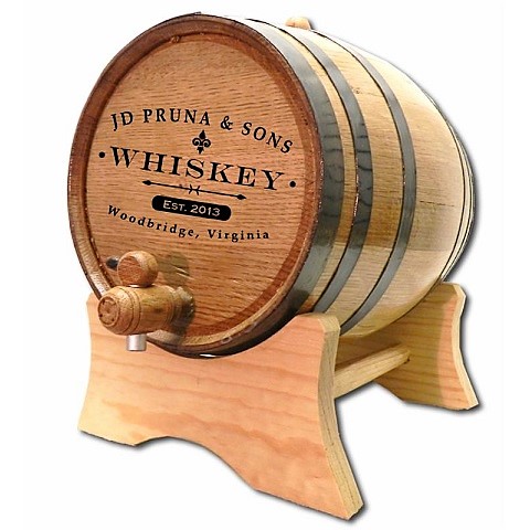 Engraved Iron Cask Mini Whiskey Barrel OBC-B424