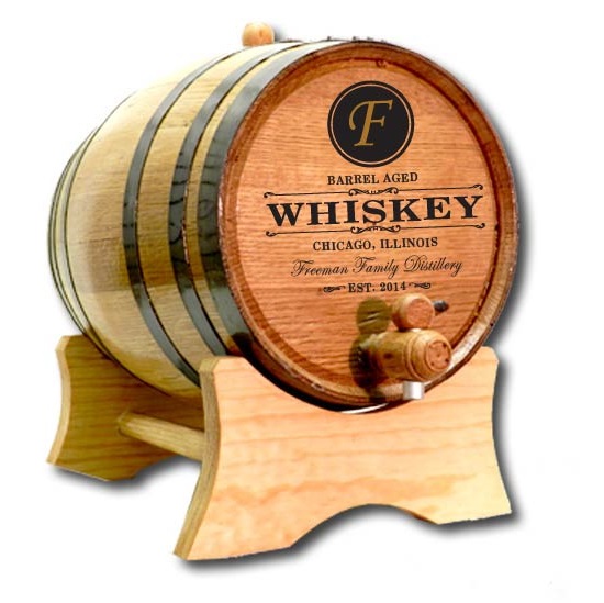 Personalized Gifts | Laser Engraved Premium Oak Aged Whiskey Barrel