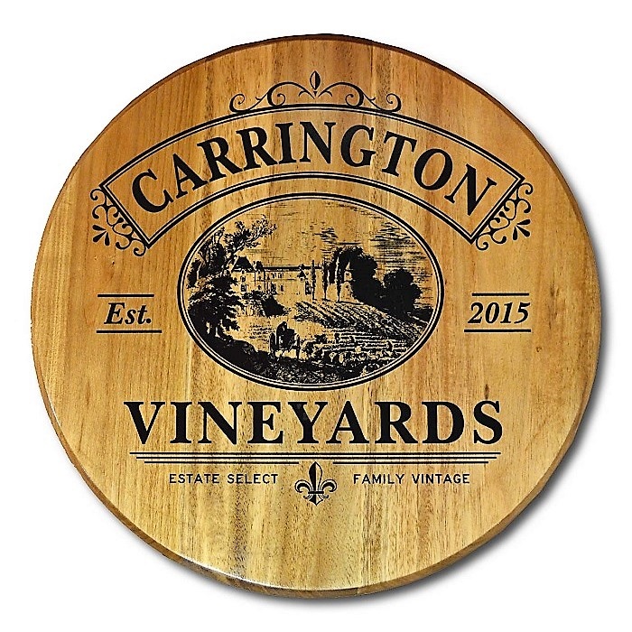 Personalized Vineyards Wine Barrel Sign OBC-BHR20-Vineyards