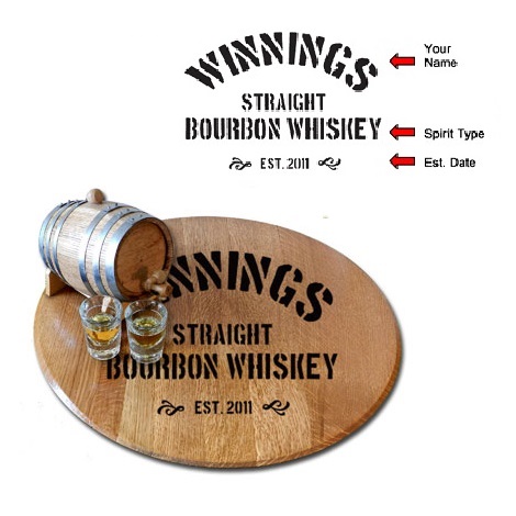 Custom Oak Bourbon Whiskey Barrel Lazy Susan OBC-LS-V20