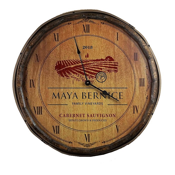 Personalized Vineyards Quarter Barrel Clock OBC-QB-CLOCK-B361