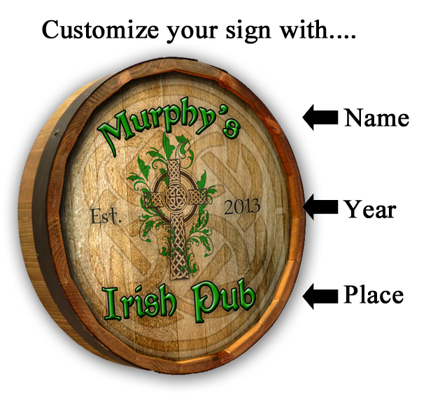 Personalized Home Bar Oak Quarter Barrel Sign