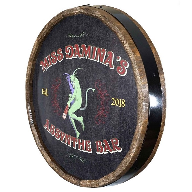 Personalized Absynthe Quarter Barrel Sign OBC-QB1809