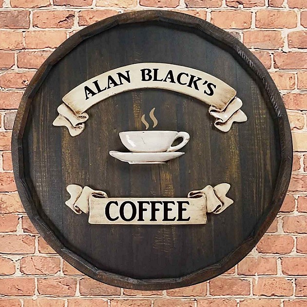 Personalized Quarter Barrel Coffee Shop Sign OBC-QBBR202