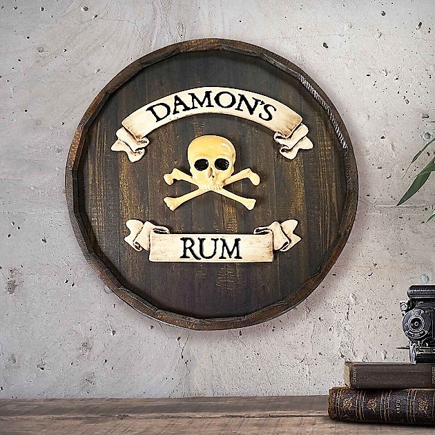 Personalized Quarter Barrel Rum Skull Sign OBC-QBBR203