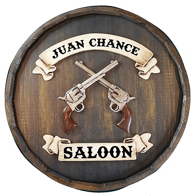 Personalized Quarter Barrel Old West Revolver Sign OBC-QBBR521