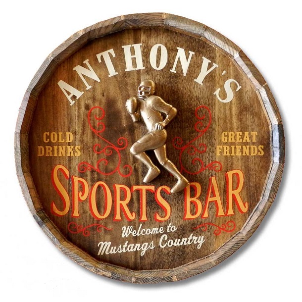 Personalized Vintage Football Quarter Barrel Sign OBC-QBX31