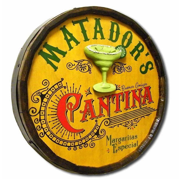 Personalized Margarita Cantina Quarter Barrel Sign OBC-QBX46