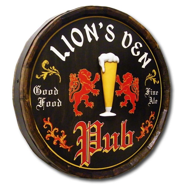 Personalized English Pub Quarter Barrel Sign OBC-QBX47