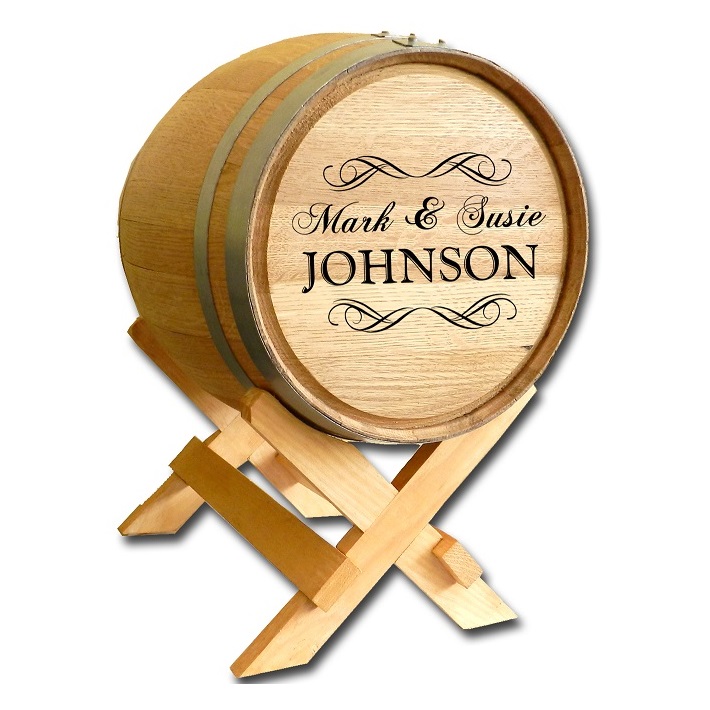 Personalized 5 Gallon Oak Barrel For Wedding Cards OBC-WEDDING-5G