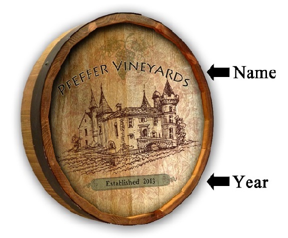Personalized Rustic Wine Cellar Oak Quarter Barrel Sign